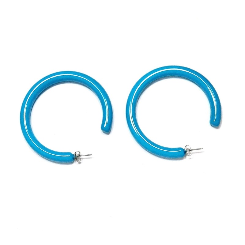 Light Blue Hoop Earrings