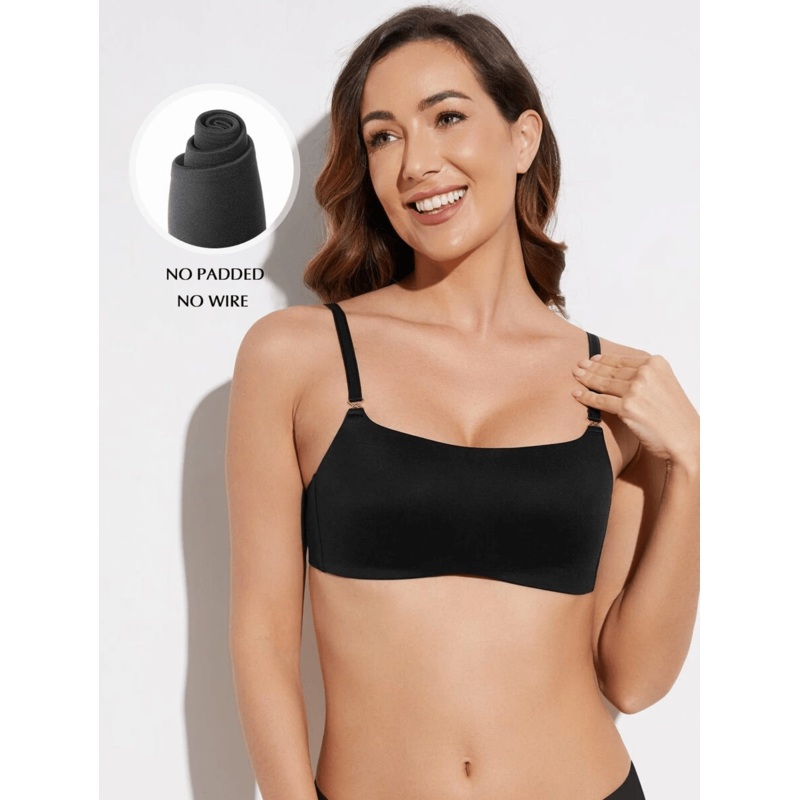Wireless One-shoulder Cup Bra  Blue/Black/Nude Black XS