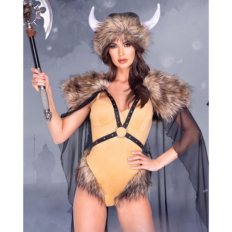 3pc Medieval Viking Costume Small Brown/Black