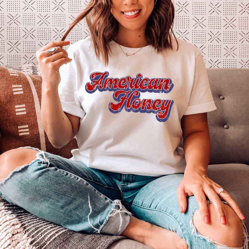 American Honey Tee White S