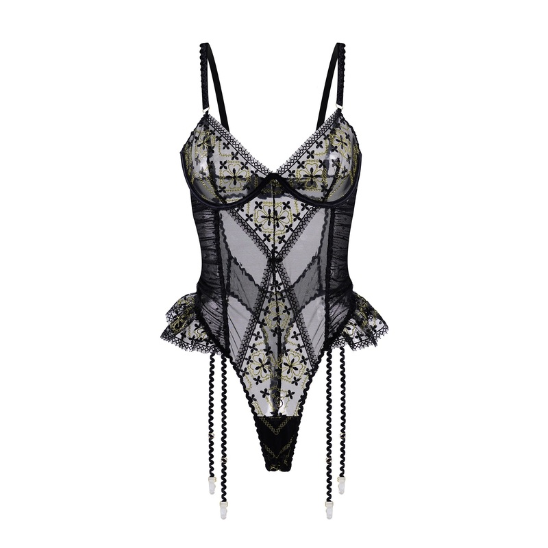 Anastasia Midnight Gold Bodysuit BLACK S