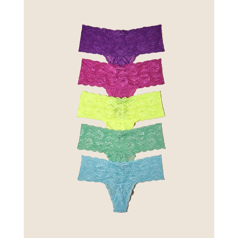 Comfie Thong 5 Pack Maldives Neon Yellow Cape Fuchsia Cyclamen Ghana S/M