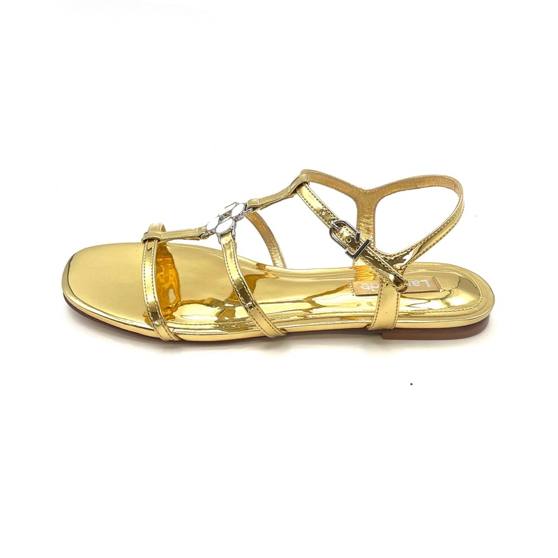 Metallic Strappy Gold Flats – Size 6.5
