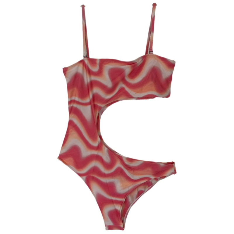 Pink Cut Out One Piece Swimsuit – S, M, L, XL, XXL Small