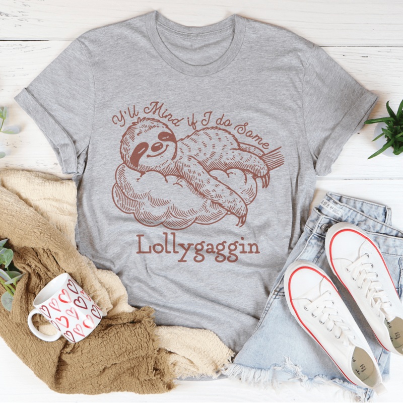 Y’ll Mind If I Do Some Lollygaggin Tee Black Heather S