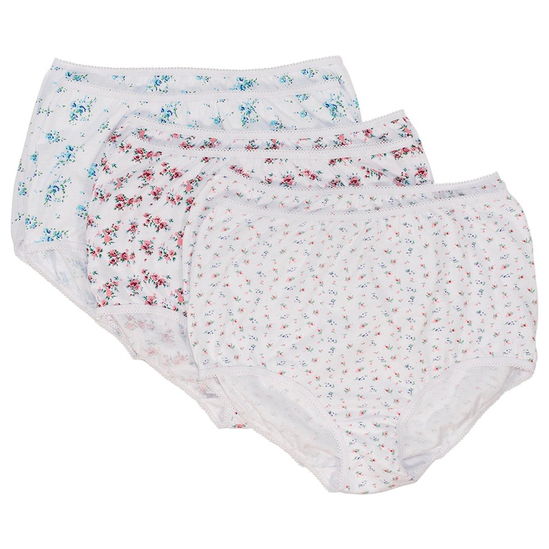 100% Cotton Full Coverage Panty Floral Print 6 Pack 5