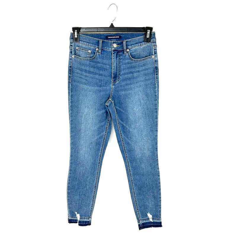 Mid Wash High Rise Skinny Jeans – Size 28