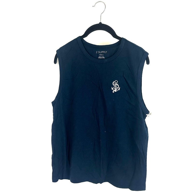 Navy Blue Embroidered Anchor Tank – Size 2/4