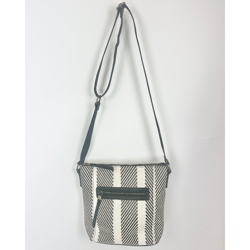 Black, White, and Tan Crossbody Bag