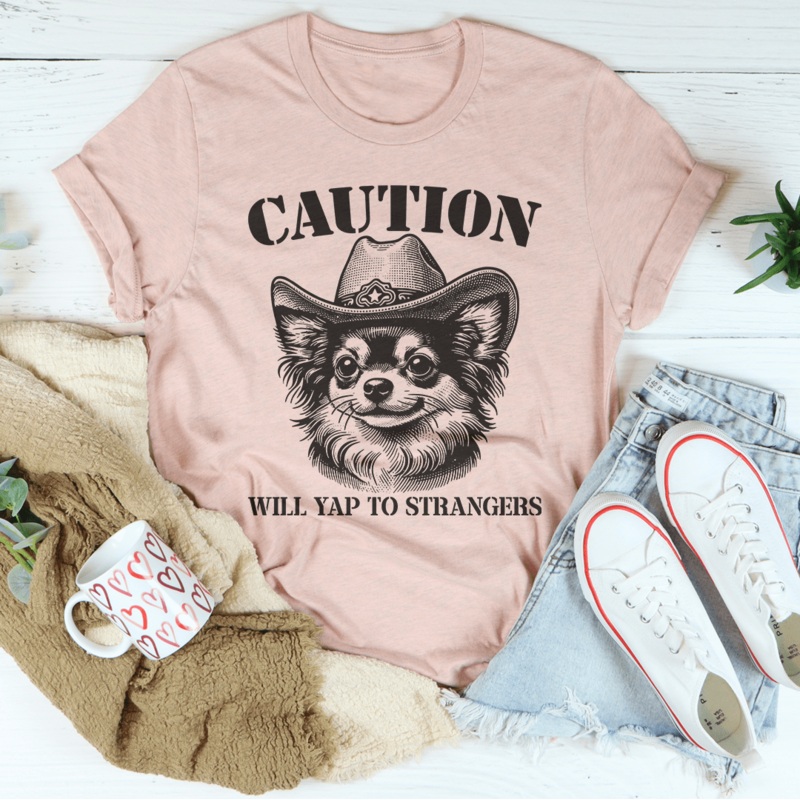 Caution Will Yap To Strangers Tee Mauve S