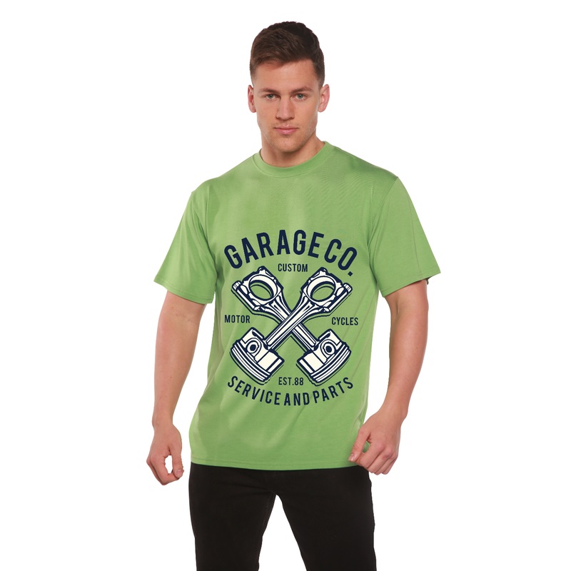 Garage Co Men’s Bamboo Viscose/Organic Cotton Short Sleeve Graphic T-Shirt Medium Black