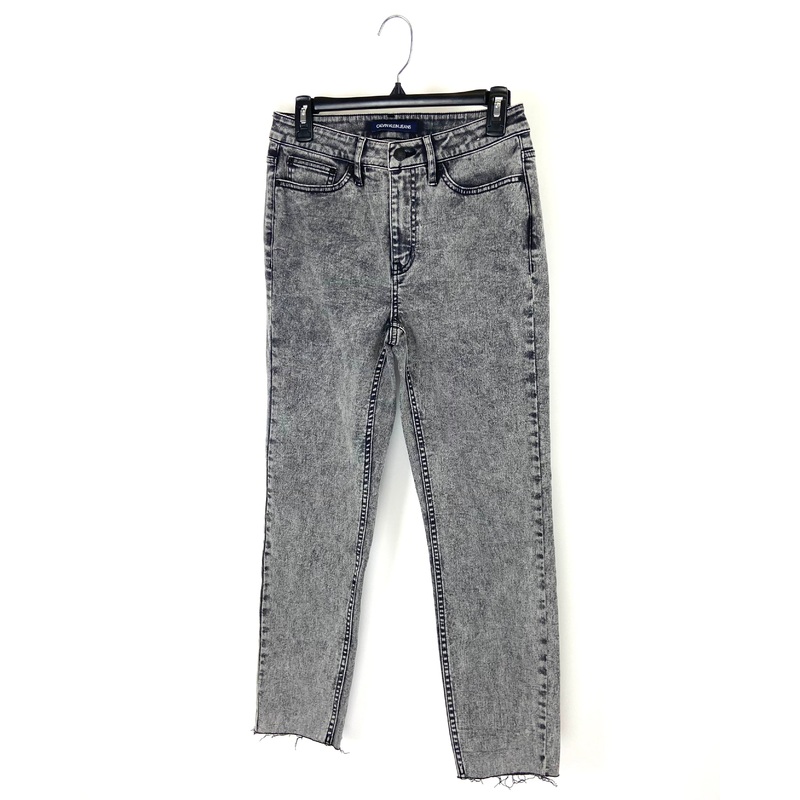 Gray Acid Wash High Rise Slim Jeans – Size 28