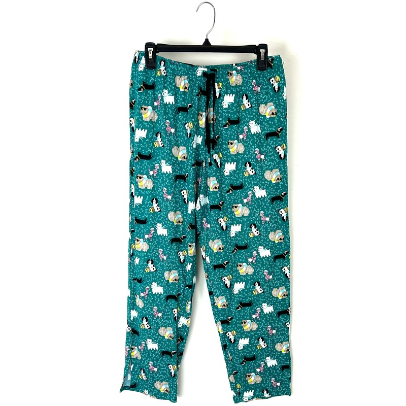Green Dog Print Pajama Pants – Size 6-8