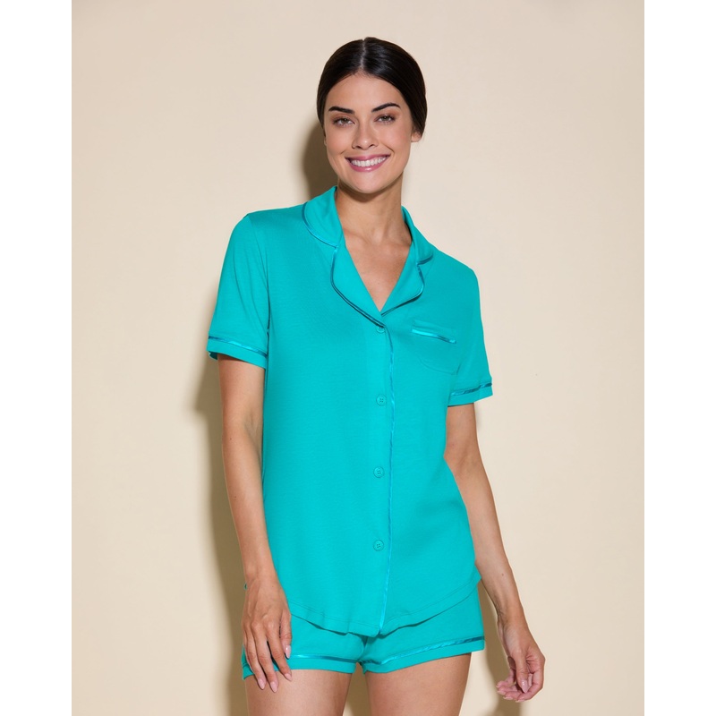 Kurzrmeliges Top & Boxer Pyjama-Set Andaman Sea/Andaman Sea XS
