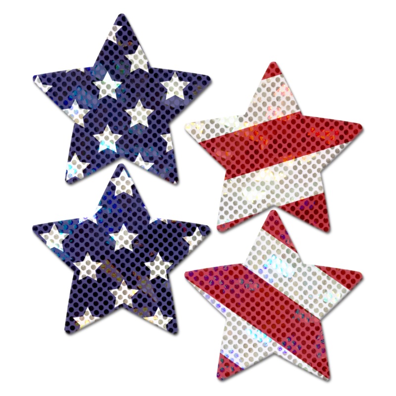 Petites: Two-Pair Small Glittering Stars & Stripes Star Nipple Pasties by Pastease