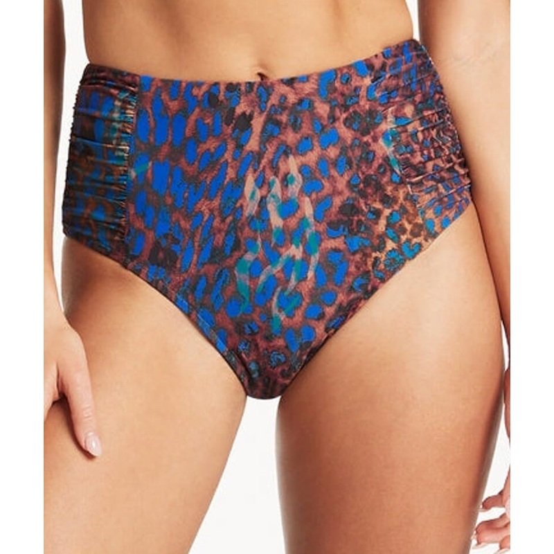 Sea Level Hunter Gathered Side High Waist Bikini Brief – Blue 10