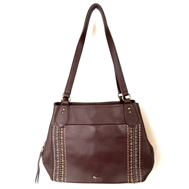 Brown Embroidered Shoulder Bag