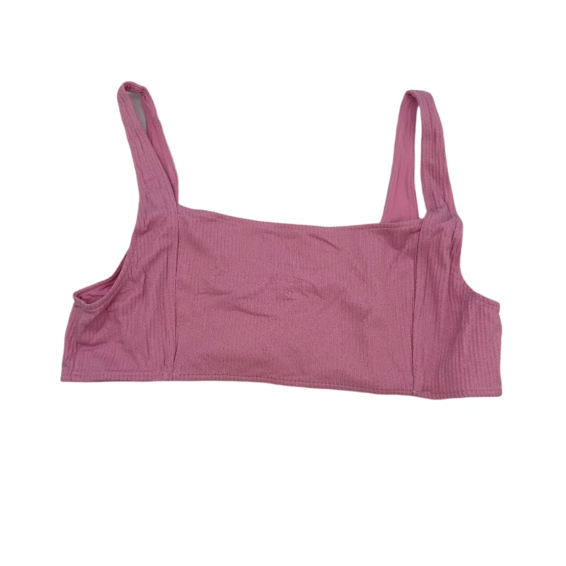 Pink Metallic Square Neckline Bikini Top – Extra Extra Large