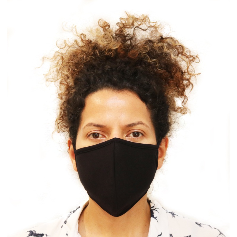 X Large Triple Layer Breathable Bamboo Viscose Face Mask with String Ties Black