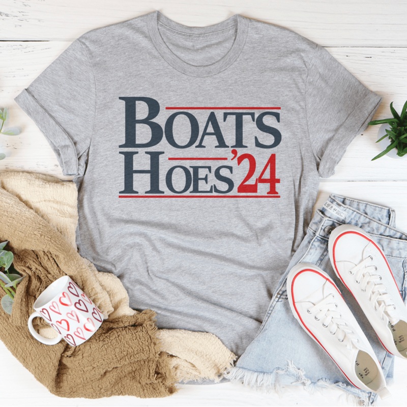 Boats Hoes 24 Tee Athletic Heather S