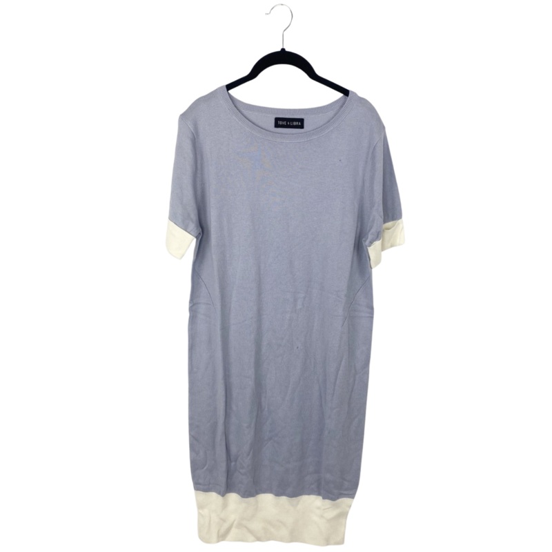 Light Blue Color Block Shift Dress – Extra Small Extra Small