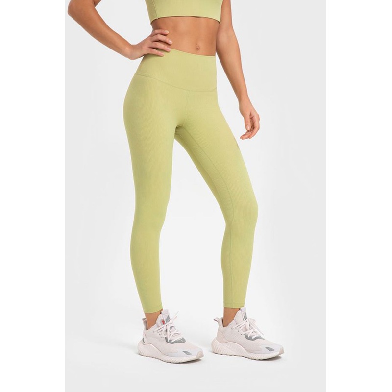 Millennia Highly Stretchy Wide Waistband Yoga Leggings Neon Yellow 4