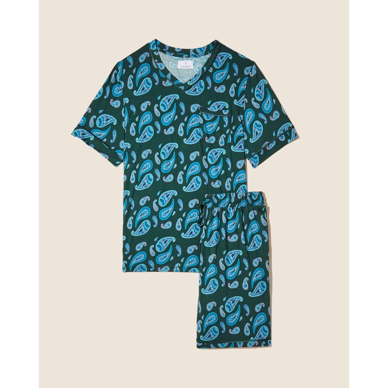 Pigiama Da Uomo Con Top  Maniche Corte E Pantaloncini Congo Paisley S