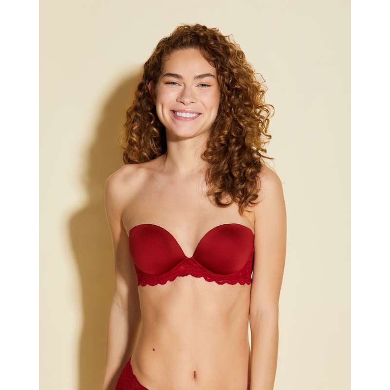 Plungie Strapless Bra Sindoor Red 30C