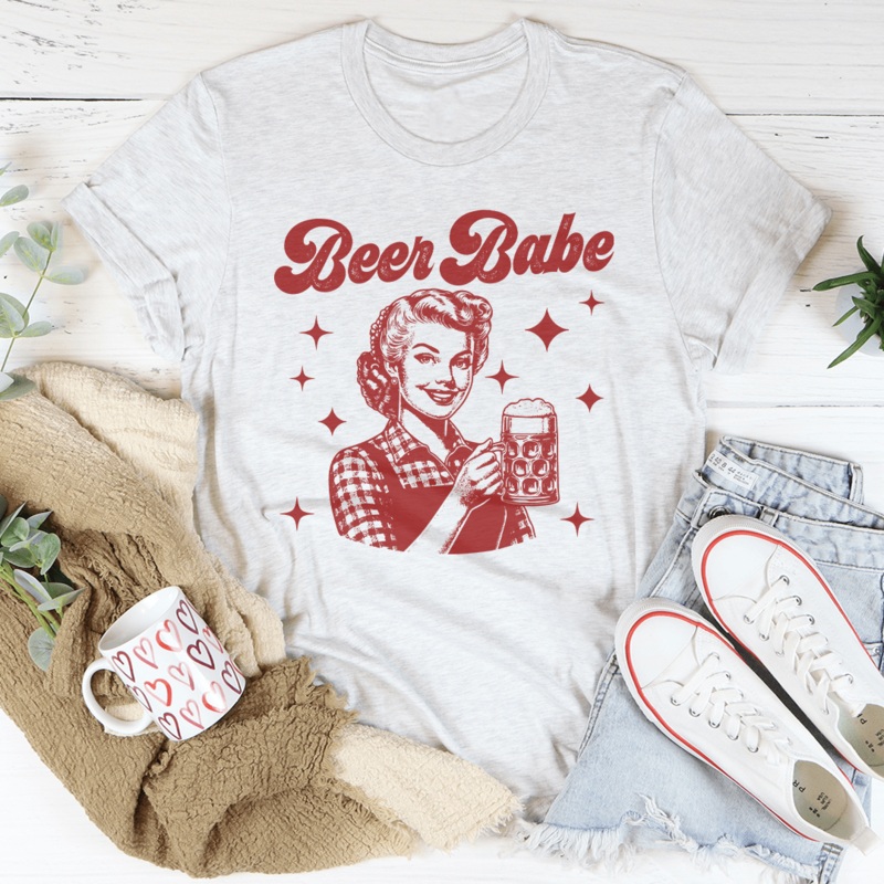 Beer Babe Tee Mustard S