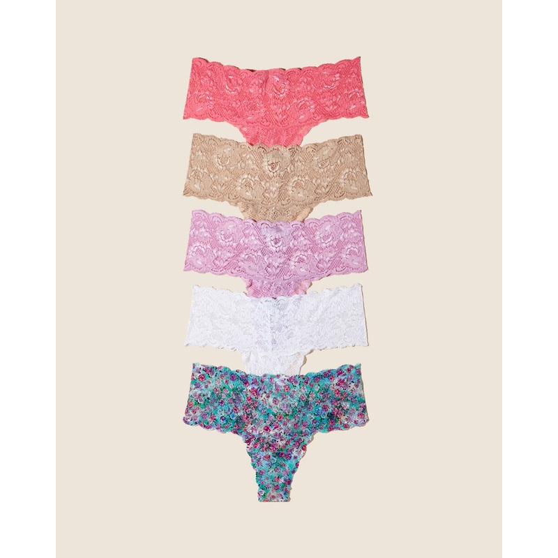 Comfie Tanga 5Er-Pack Rampur Sunset Neela Flower Sette White Poise S/M