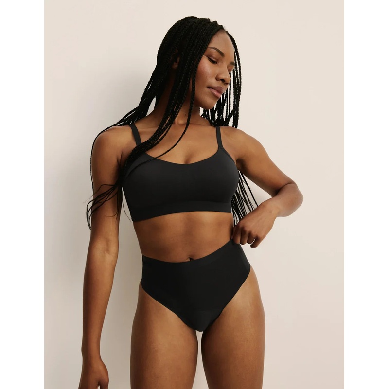 Light Leakproof No-Show High Rise Thong Black XS
