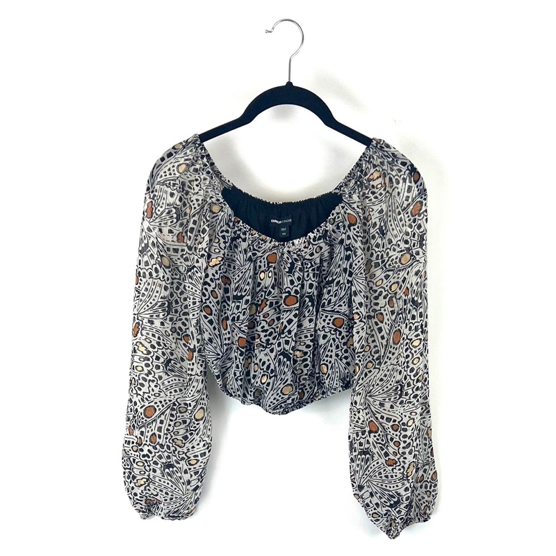 Off The Shoulder Printed Top – Size 00/0 and 8/10 Extra Extra Small (Size 00/0)