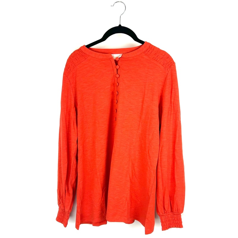 Orange Ruched Long Sleeve Top – Size 6/8