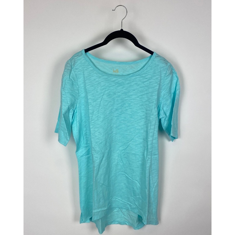 Sparkly Teal Scoop Neck T-Shirt – Small