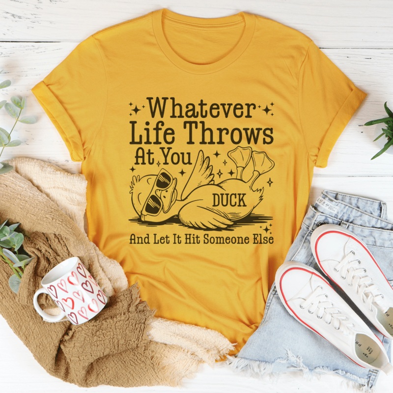 Whatever Life Throws At You Tee Black Heather S