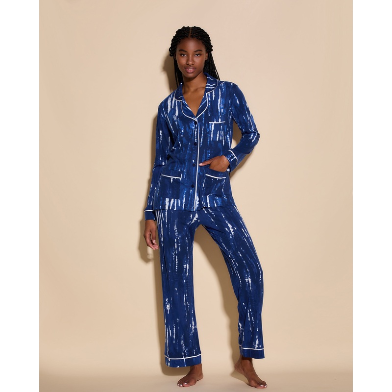 3 Pockets Long Sleeve Top & Pant Pajama Set Xan XS