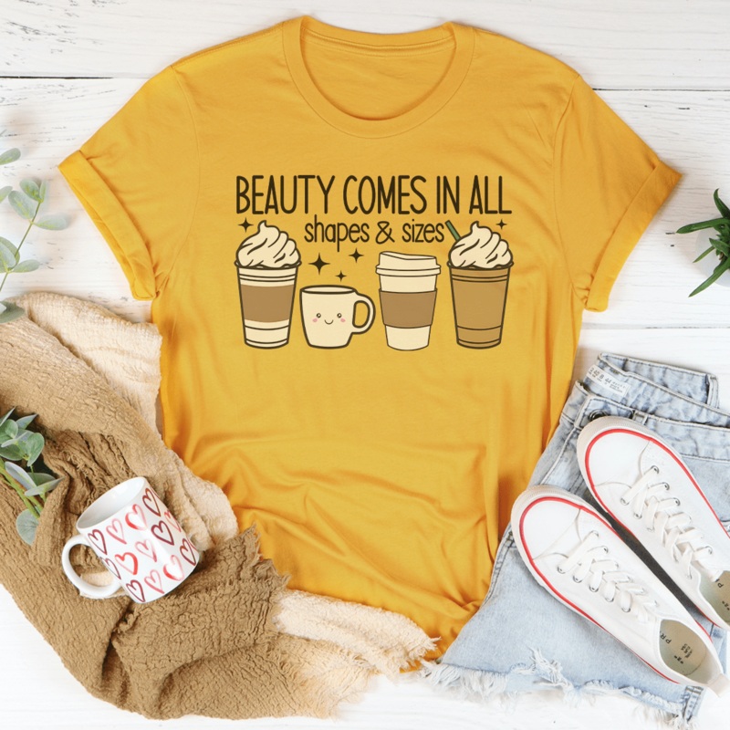Beauty Comes In All Shapes & Sizes Tee Black Heather S