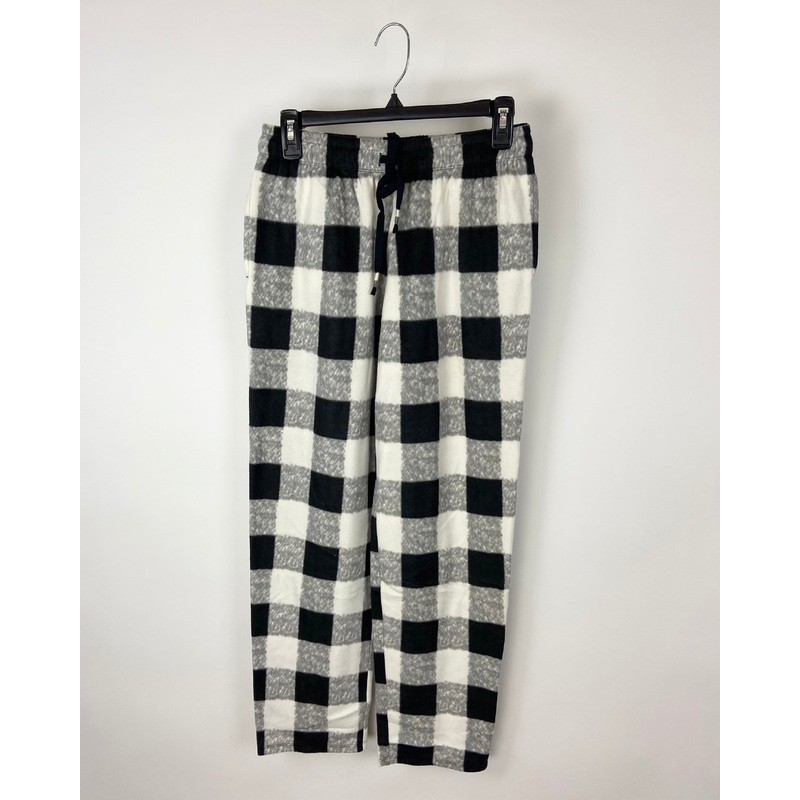 Black And White Plaid Pajama Pants – Small