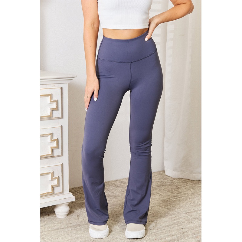 Millennia Basic Bae Wide Waistband Bootcut Sports Pants Dusty Blue 4