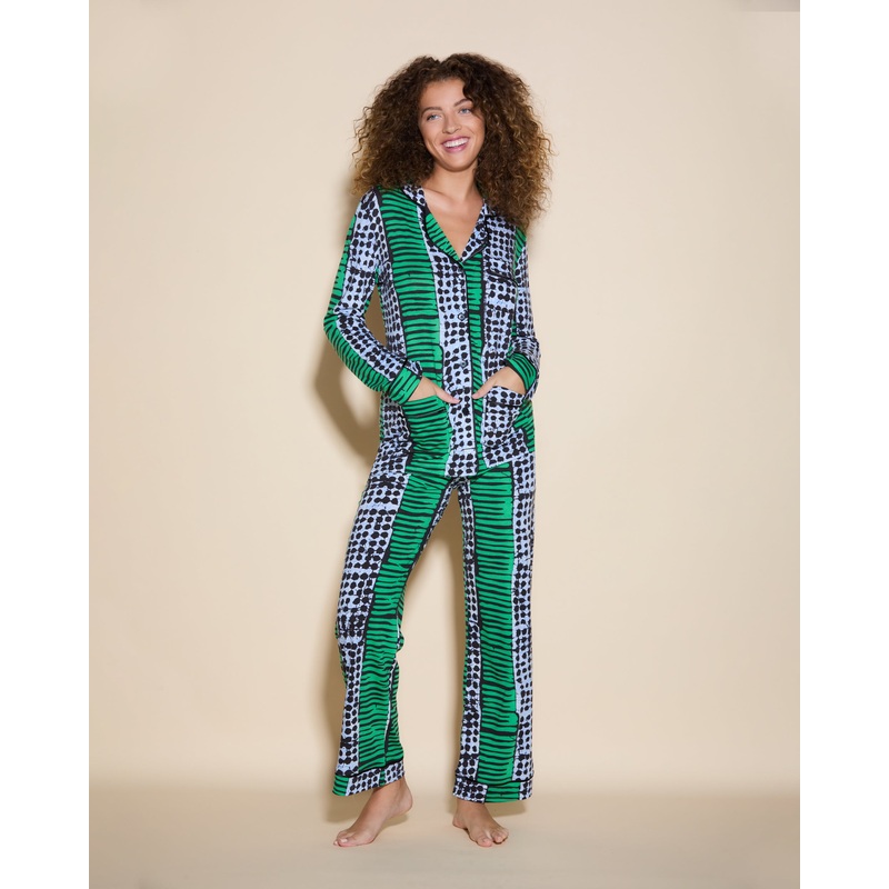Pigiama Con Top A 3 Tasca A Maniche Lunga E Pantaloni Aggie XS