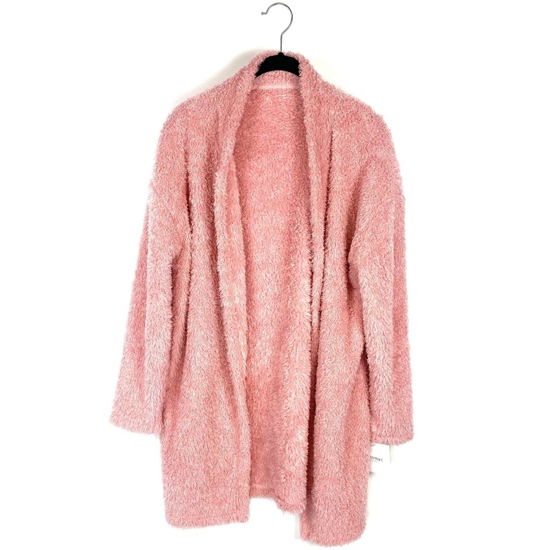 Pink Fuzzy Cardigan – Small