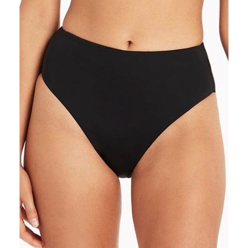 Sea Level Eco Essentials Retro High Waist Bikini Brief – Black 4