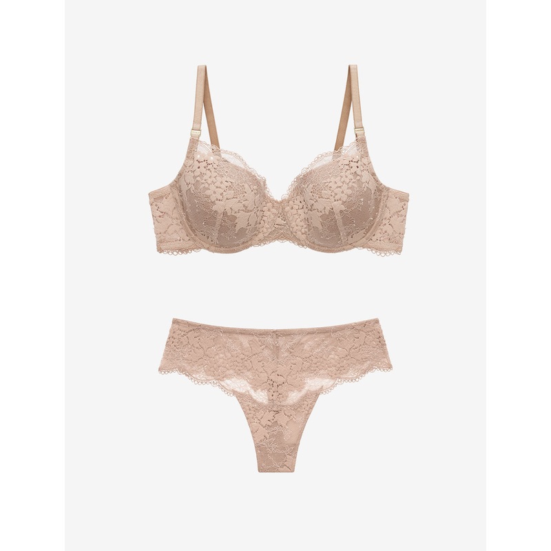 All Day Lace T-Shirt Bra + Thong Set