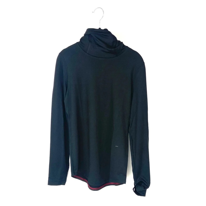 Black Cowl Neck Long Sleeve Top – Small