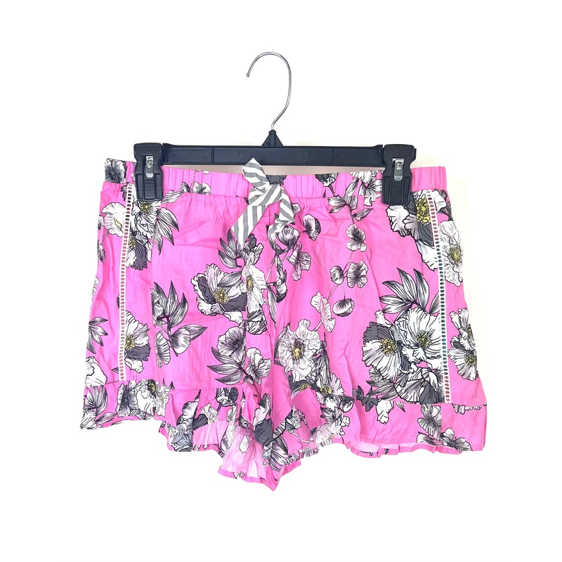 Pink and White Flower Print Sleep Shorts – Size 2-4