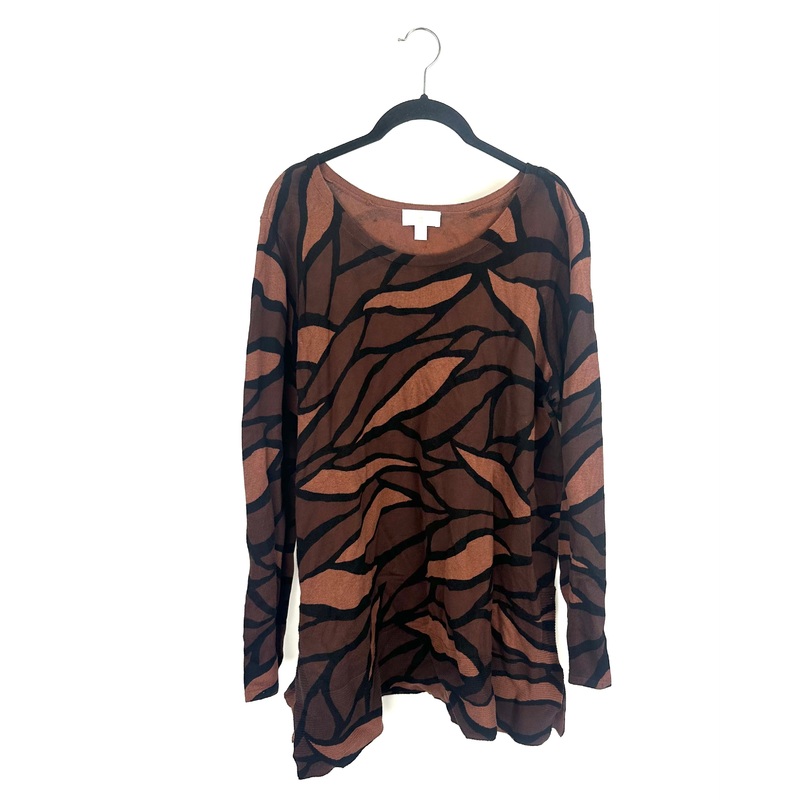 Brown and Black Colorblock Sweater – Size 14/16