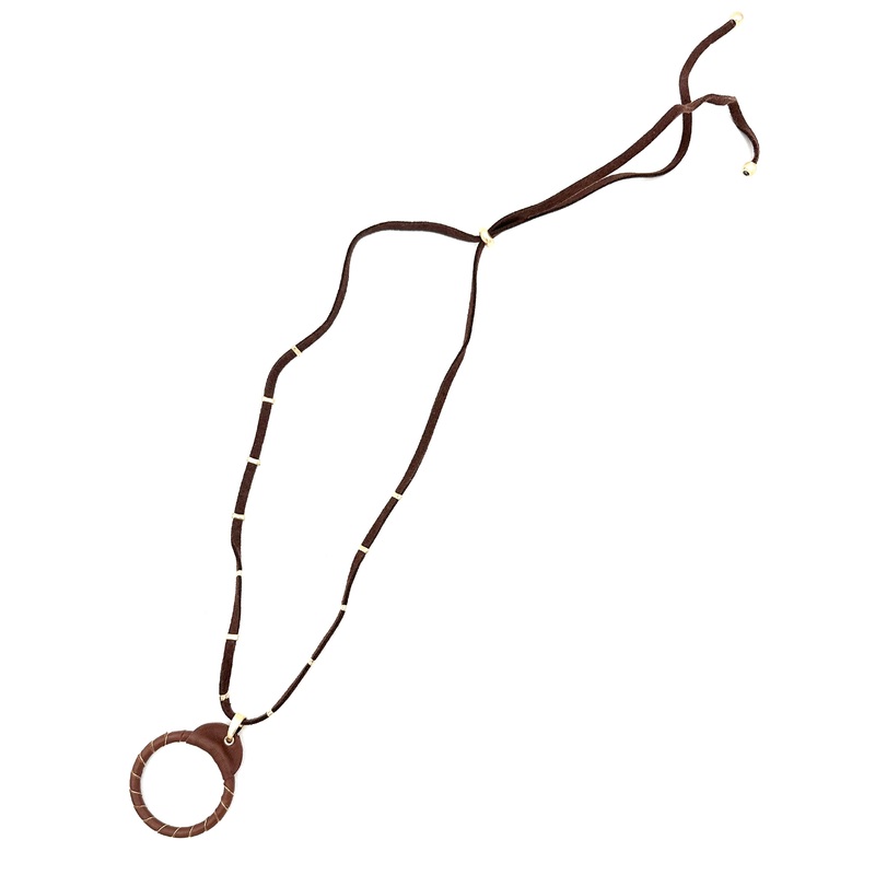 Brown Leather-like Necklace