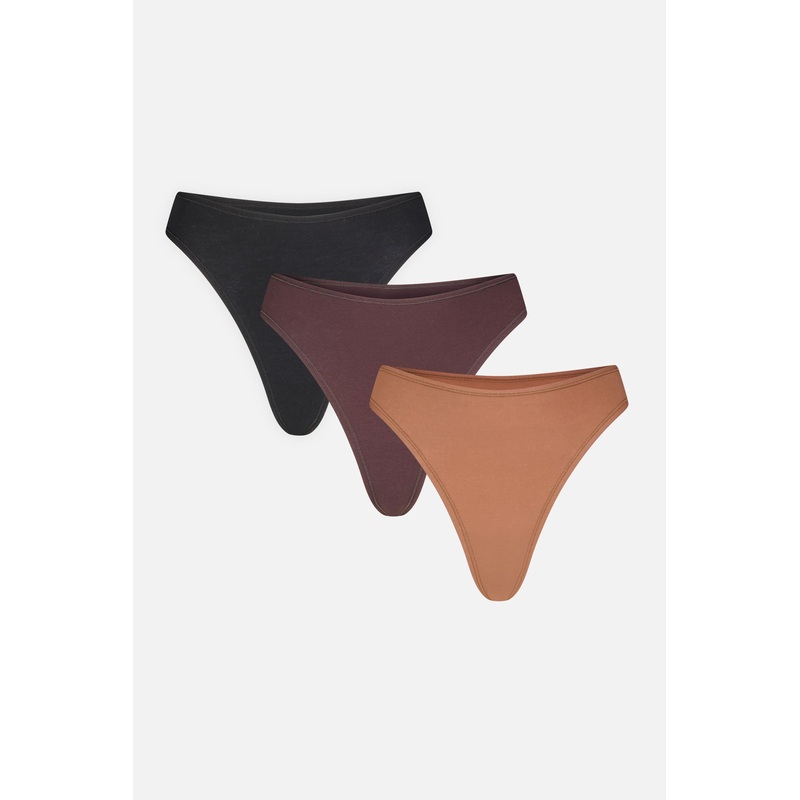Cloud Cotton Thong in Deep (Pack) XS/S Deep 3-Pack