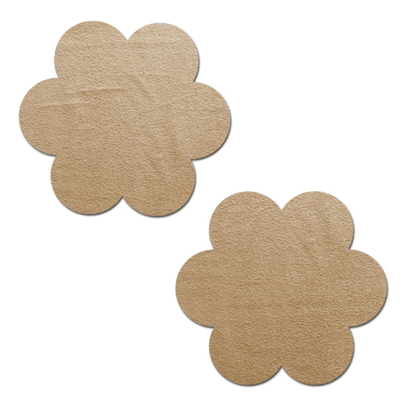 Daisy: Nude Suede Flower Nipple Pasties by Pastease Creme