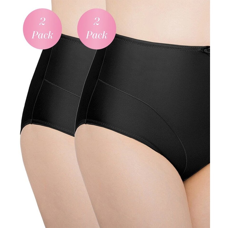 Exquisite Form Control Top Shaping Brief 2 Pack – Black M
